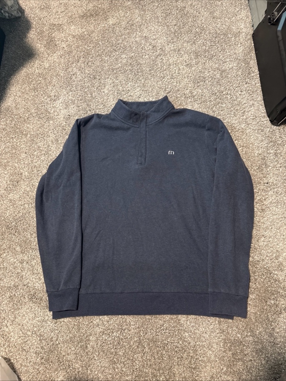 Travis Mathew Men's Navy Quarter-Zip Sweater long sleeve Size Large